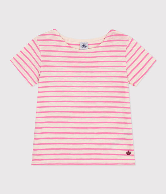 Camiseta de punto flameado a rayas para niña AVALANCHE/ SHOCKING