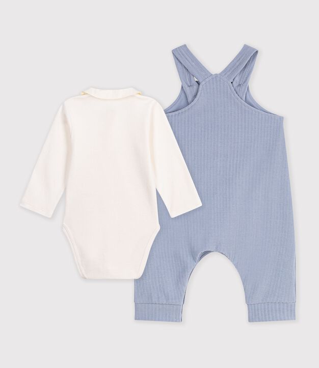 Conjunto de peto y body de algod&oacute;n con cuello liso para beb&eacute; POLAIRE