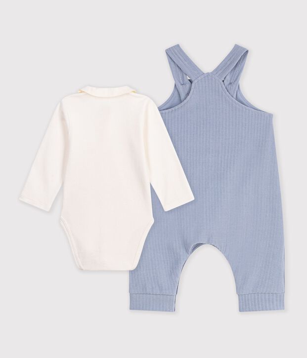 Conjunto de peto y body de algod&oacute;n con cuello liso para beb&eacute; POLAIRE