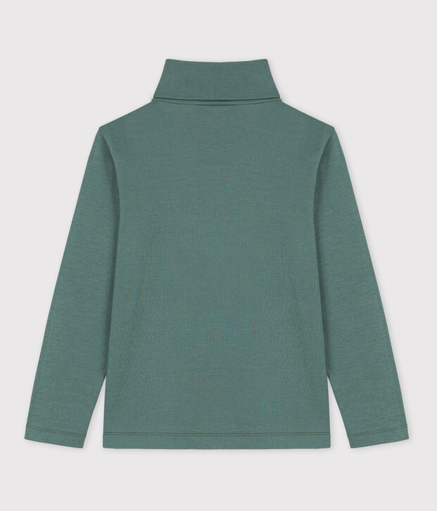 Prenda de cuello cisne de algod&oacute;n de ni&ntilde;a/ni&ntilde;o verde