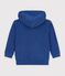 Sudadera infantil de algod&oacute;n con cremallera azul