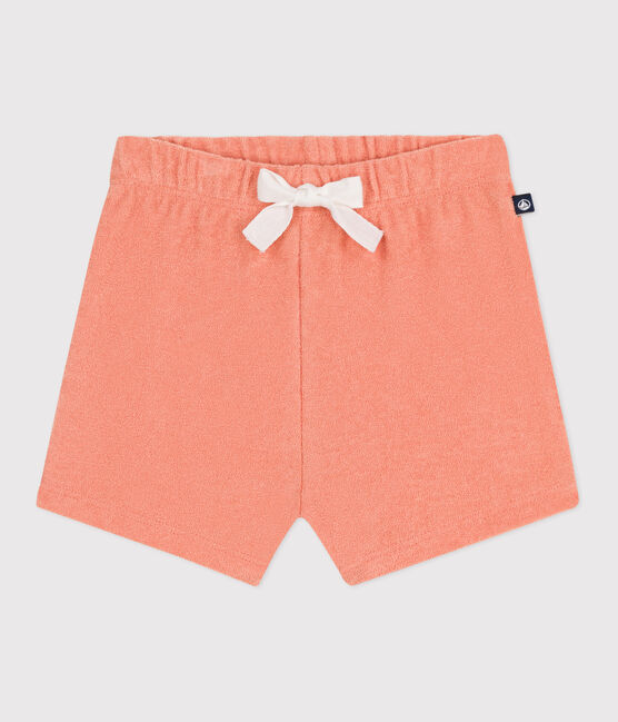 Pantalón corto de rizo de algodón para bebé naranja ABRICOT