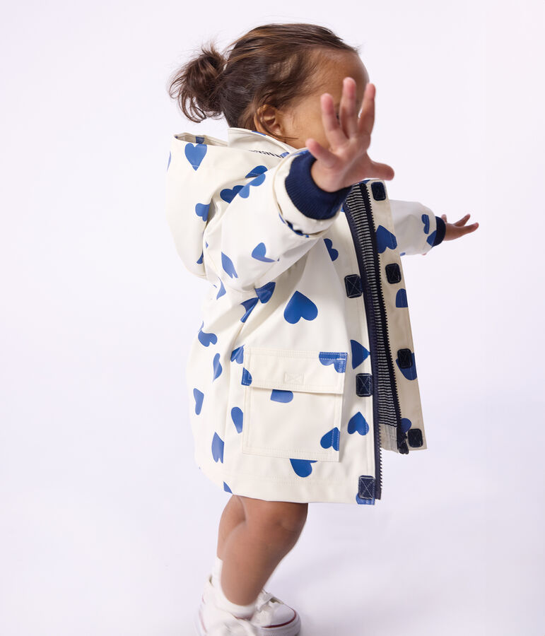 Chubasquero ic&oacute;nico para beb&eacute; crudo/azul