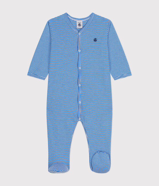 Pijama de algodón a rayas para bebé DELPHINIUM/ MARSHMALLOW