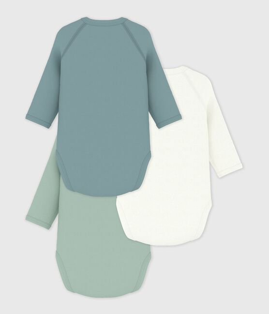 Juego de bodies cruzados y estampados de manga larga de algodón para bebé variante 1