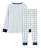 Pijama de acanalado y tela túbica para niño blanco MARSHMALLOW/blanco MULTICO