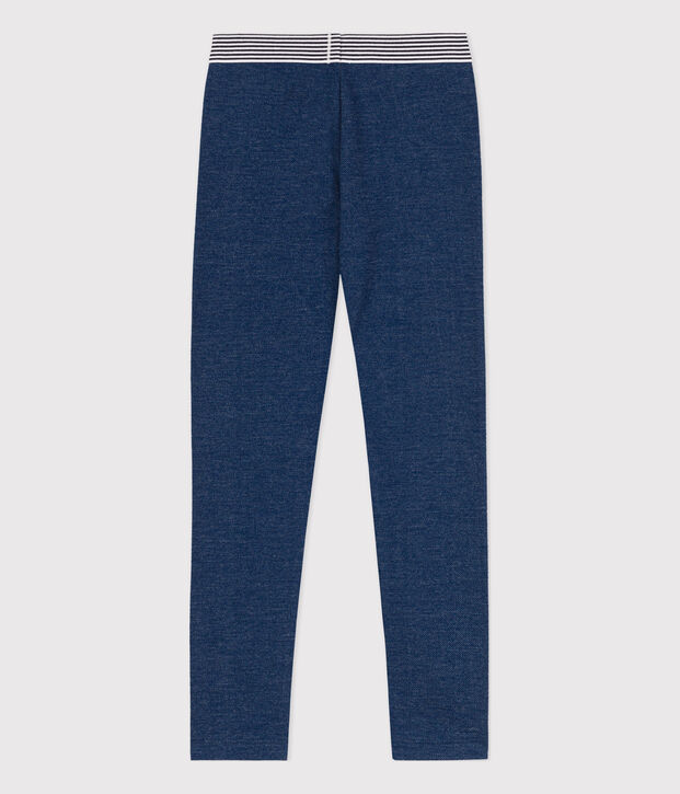 Jeggings de mulet&oacute;n de efecto vaquero de ni&ntilde;a azul/beige