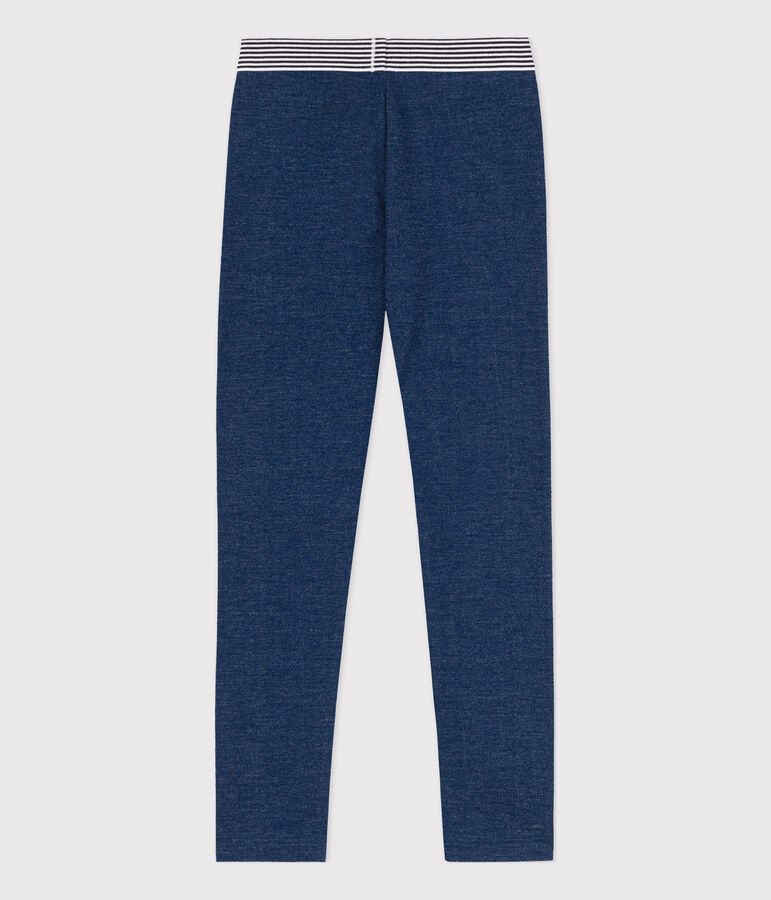 Jeggings de mulet&oacute;n de efecto vaquero de ni&ntilde;a azul/beige