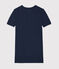 Camiseta de cuello redondo emblemática de algodón de mujer azul SMOKING