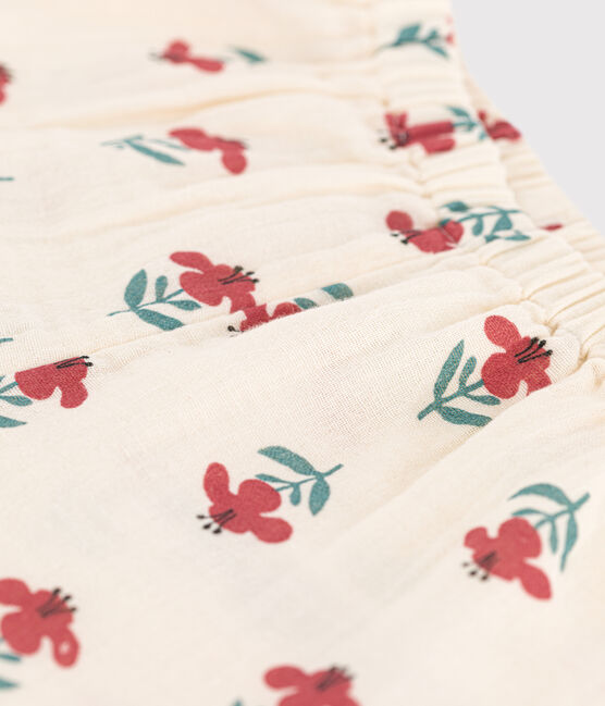 Pantalón estampado de gasa de algodón para bebé blanco AVALANCHE/ MULTICO