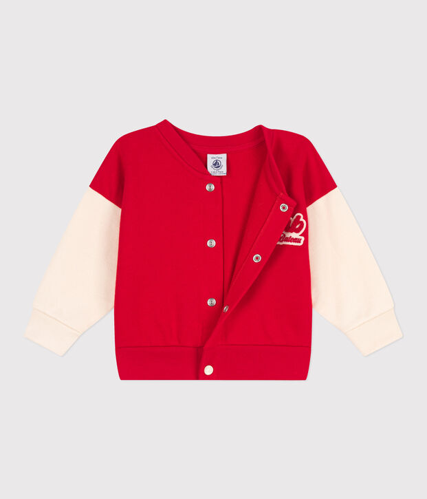Chaqueta teddy de mulet&oacute;n para beb&eacute; rojo/crudo