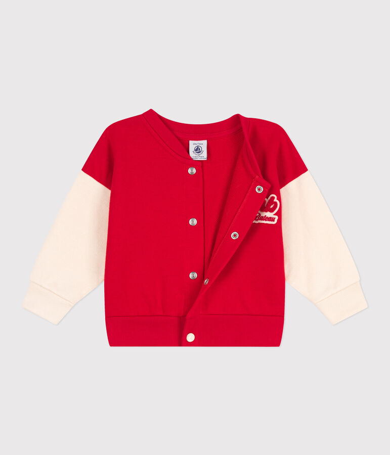 Chaqueta teddy de mulet&oacute;n para beb&eacute; rojo/crudo