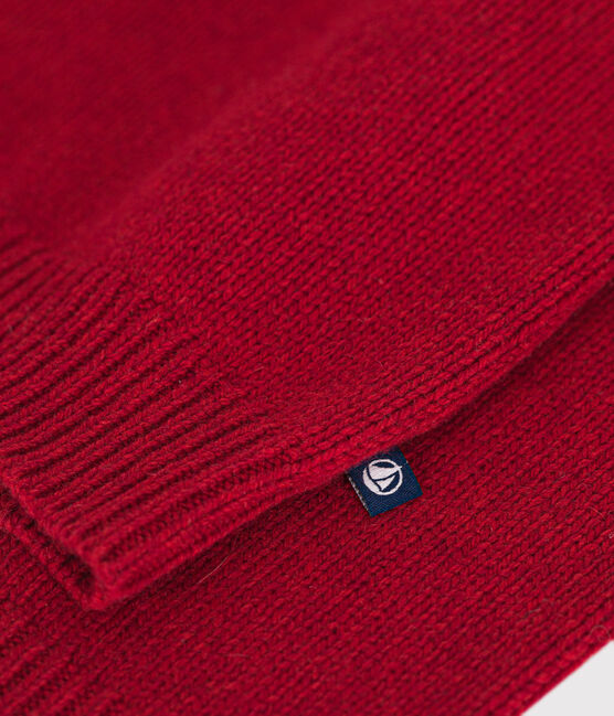 Jersey de jacquard de lana y algodón para niño rojo STOP/ MULTICO