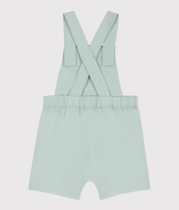 Peto corto y liso de algod&oacute;n/lino para beb&eacute; verde