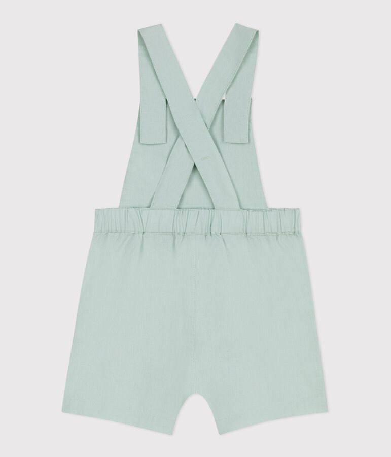 Peto corto y liso de algod&oacute;n/lino para beb&eacute; azul