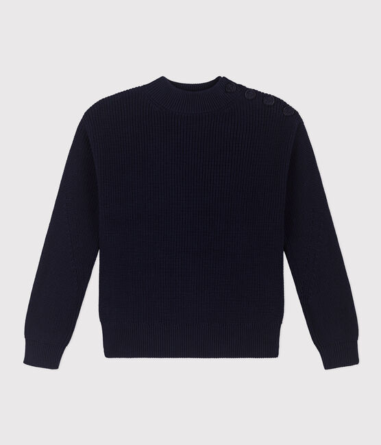Jersey de punto inglés de algodón para mujer azul SMOKING