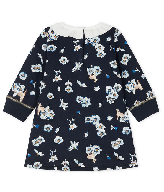 Vestido de manga larga estampado de bebé niña azul SMOKING/blanco MULTICO