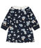Vestido de manga larga estampado de bebé niña azul SMOKING/blanco MULTICO