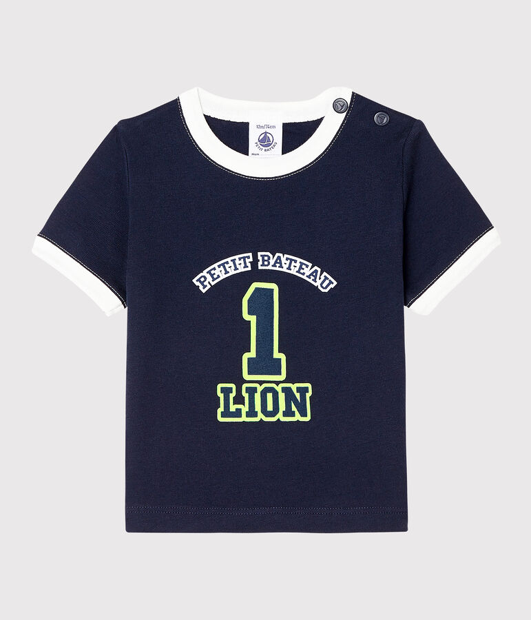 Camiseta de manga corta para beb&eacute; ni&ntilde;o azul SMOKING
