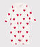 Mono saco de algodón con cuello y corazones rojos para bebé blanco MARSHMALLOW/rojo TERKUIT