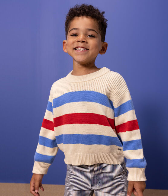 Jersey de algodón a rayas para niño/niña blanco AVALANCHE/ EDNA/ PEPS