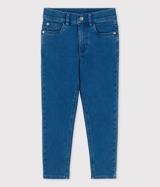 Pantalón regular de tejido vaquero sostenible para niño azul BLEU DELAVE