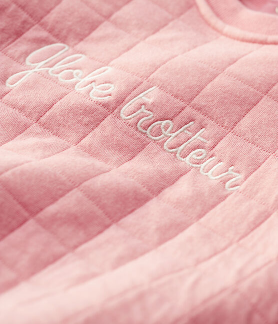 Vestido acolchado ecológico de bebé. rosa CHARME