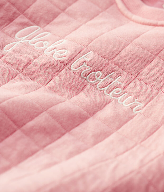 Vestido acolchado ecol&oacute;gico de beb&eacute;. rosa