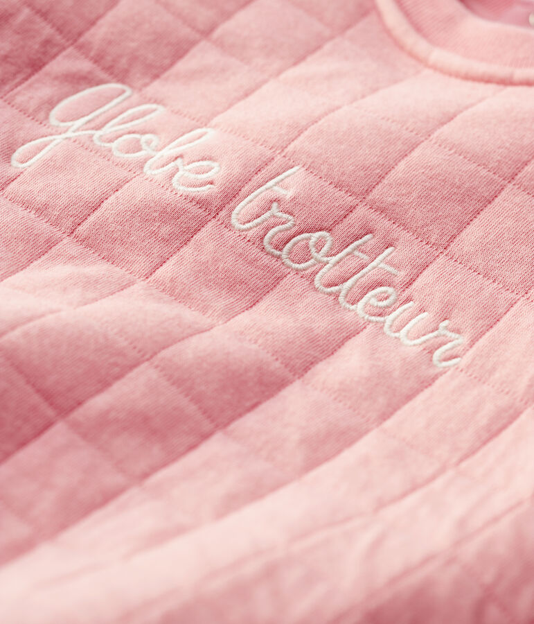 Vestido acolchado ecol&oacute;gico de beb&eacute;. rosa