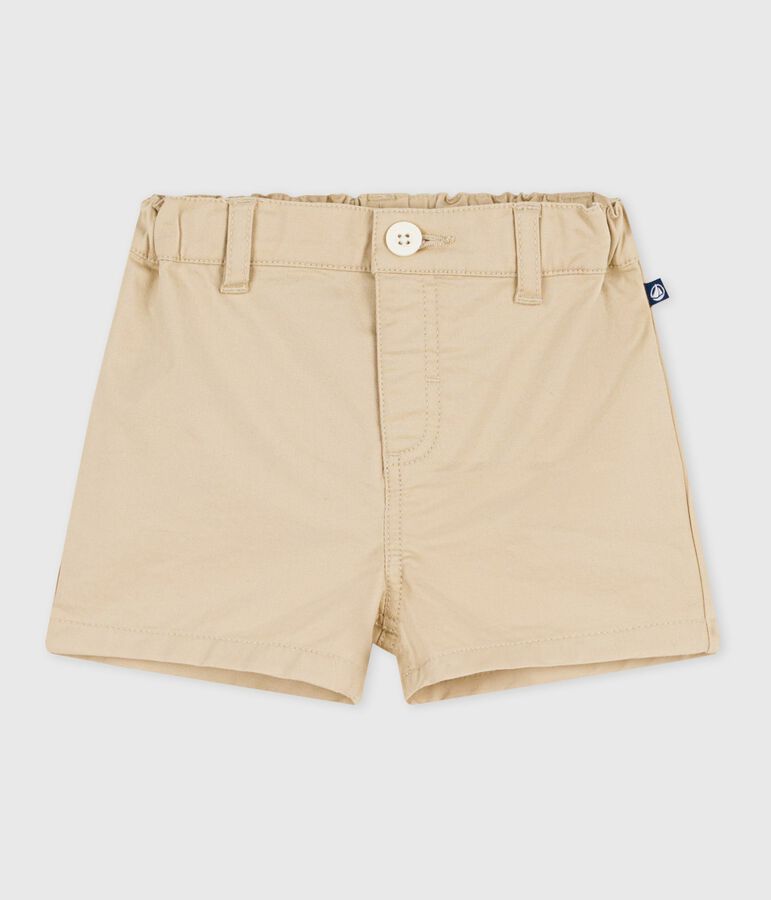Shorts lisos de algod&oacute;n para beb&eacute; beige SANDER