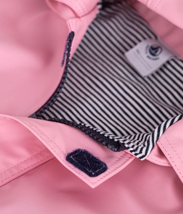 Chubasquero liso ic&oacute;nico para beb&eacute; rosa