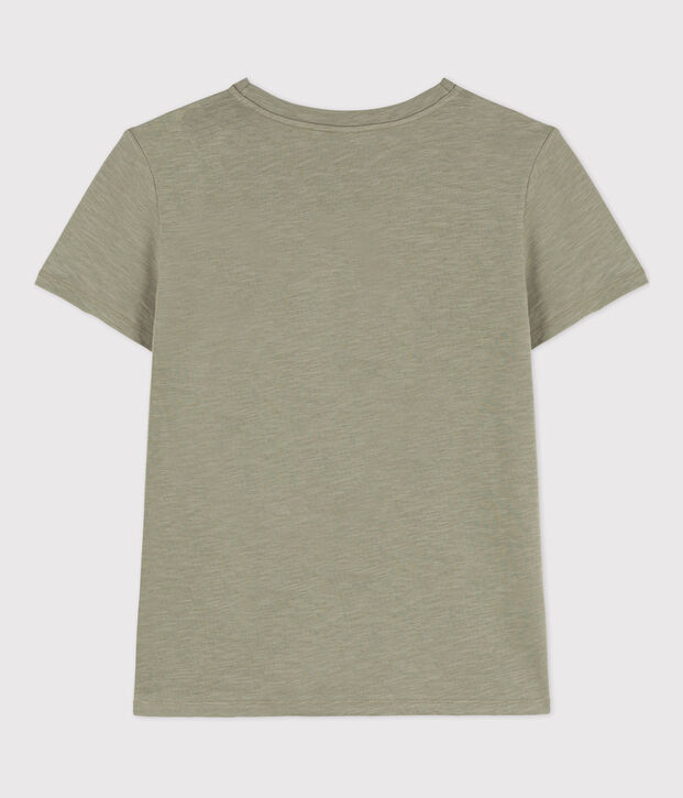Camiseta LA RECTA de algod&oacute;n con cuello redondo para mujer verde