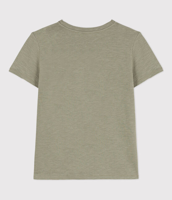 Camiseta LA RECTA de algodón con cuello redondo para mujer verde MARECAGE