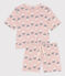 Pijama corto de algodón con tulipanes para mujer rosa SALINE/blanco MULTICO