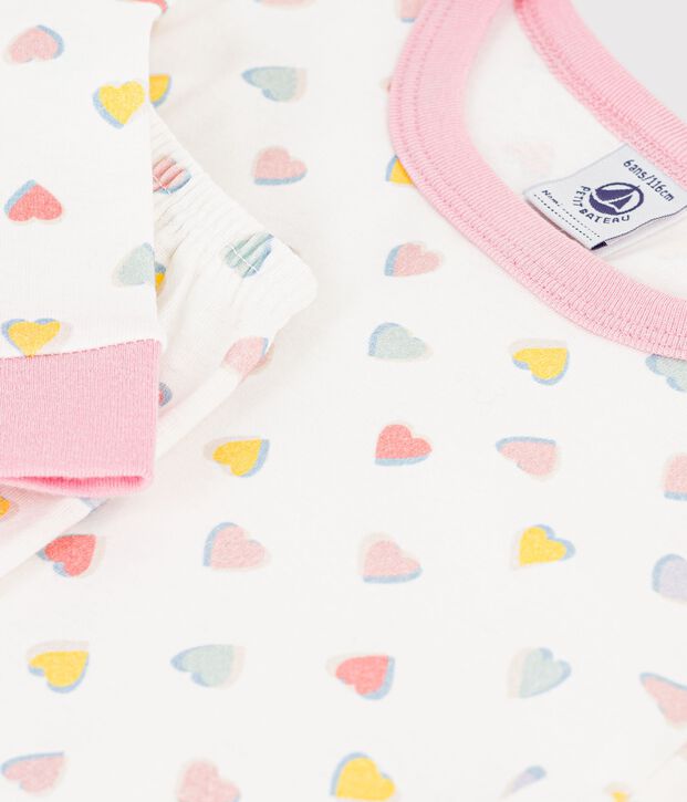 Pijama infantil muy ajustado de algod&oacute;n con estampado blanco/multicolor