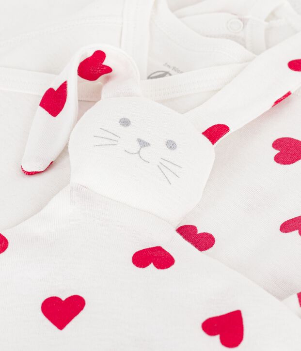 Estuche regalo de algod&oacute;n con estampado de coraz&oacute;n para reci&eacute;n nacido multicolor