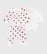 Conjunto de 3 piezas cruzado con estampado de corazones para bebé
