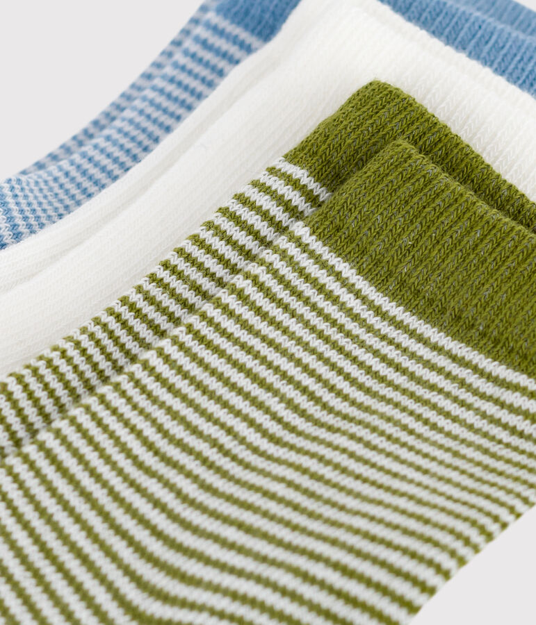 3 pares de calcetines de algod&oacute;n milrayas para beb&eacute; multicolor