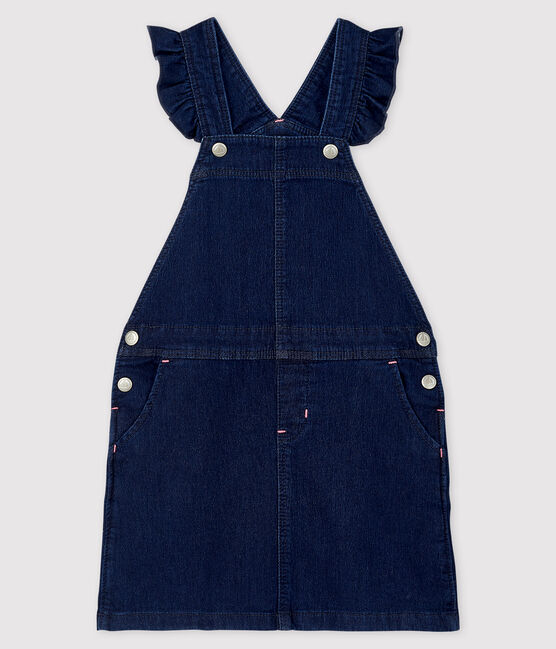 Vestido peto vaquero de niña azul DENIM BLEU FONCE