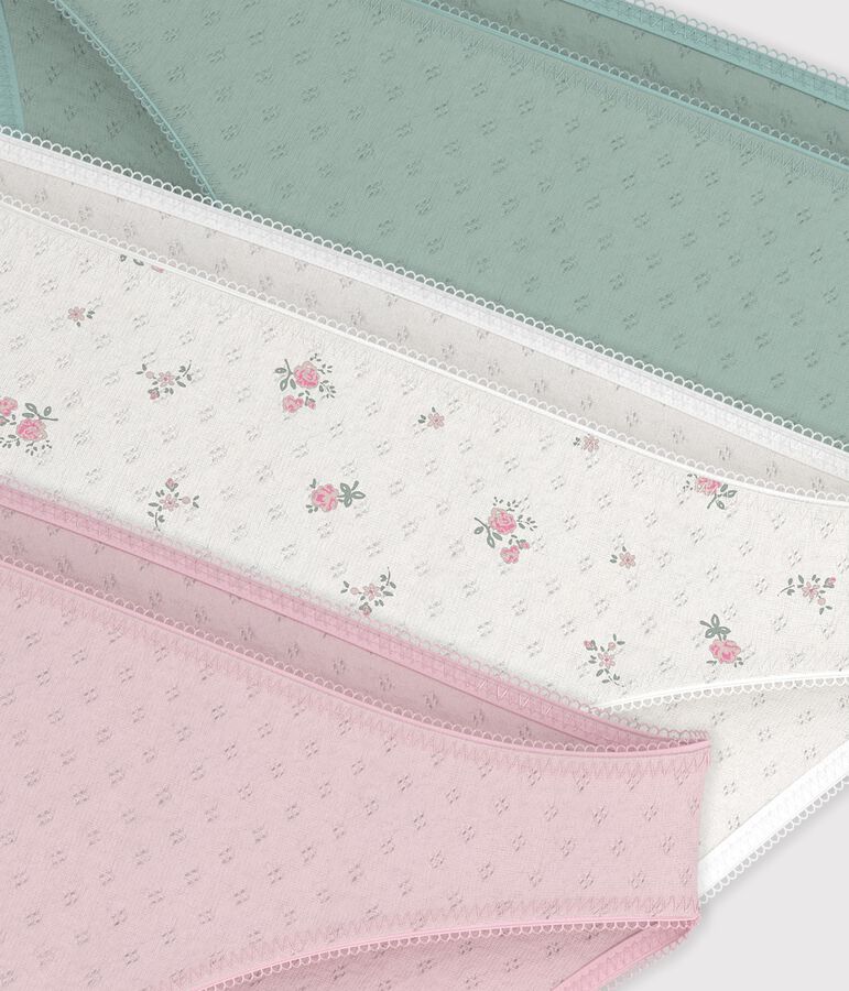 Juego de braguitas de algod&oacute;n calado para mujer multicolor