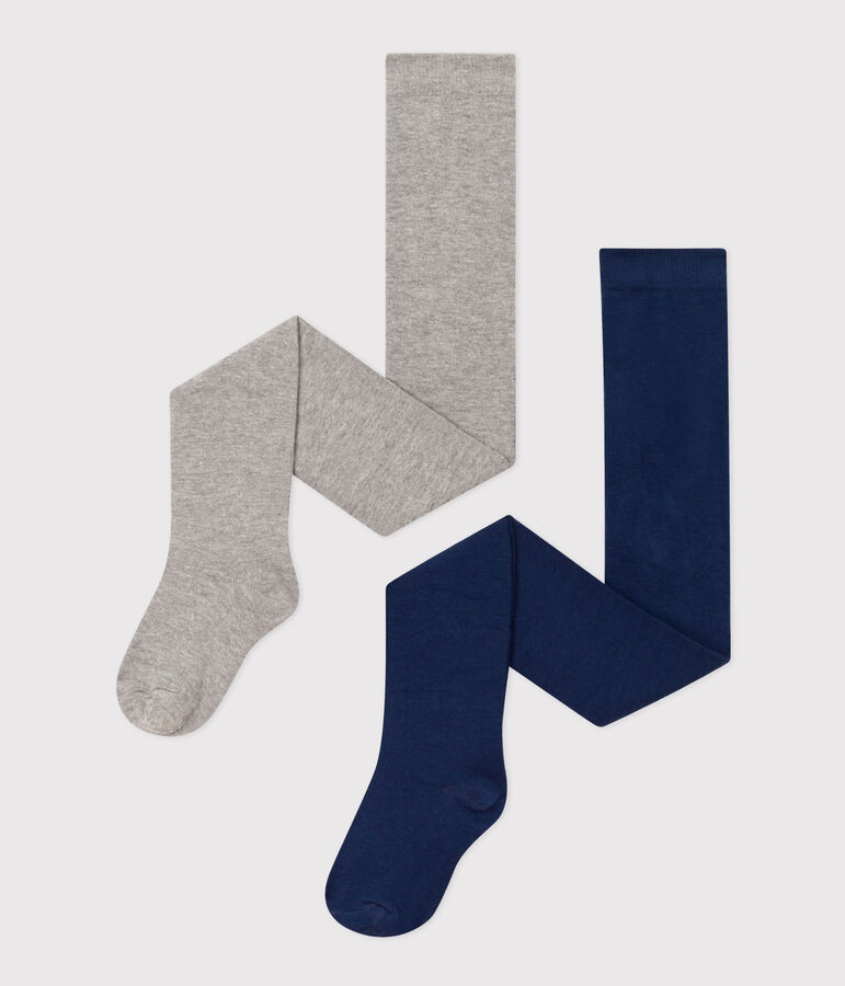 Juego de 2 pares de leotardos de ni&ntilde;a de algod&oacute;n variante 1