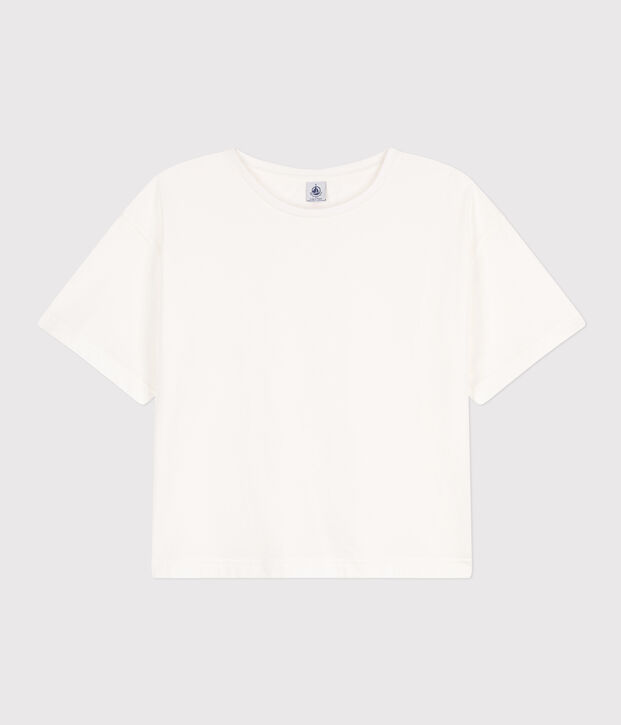 Camiseta LA BOXY de algod&oacute;n de mujer blanco