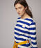 Vestido de rayas de manga larga de mujer azul SURF/blanco MARSHMALLOW