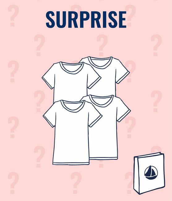 Juego sorpresa de 4 camisetas de manga corta para niña variante 1