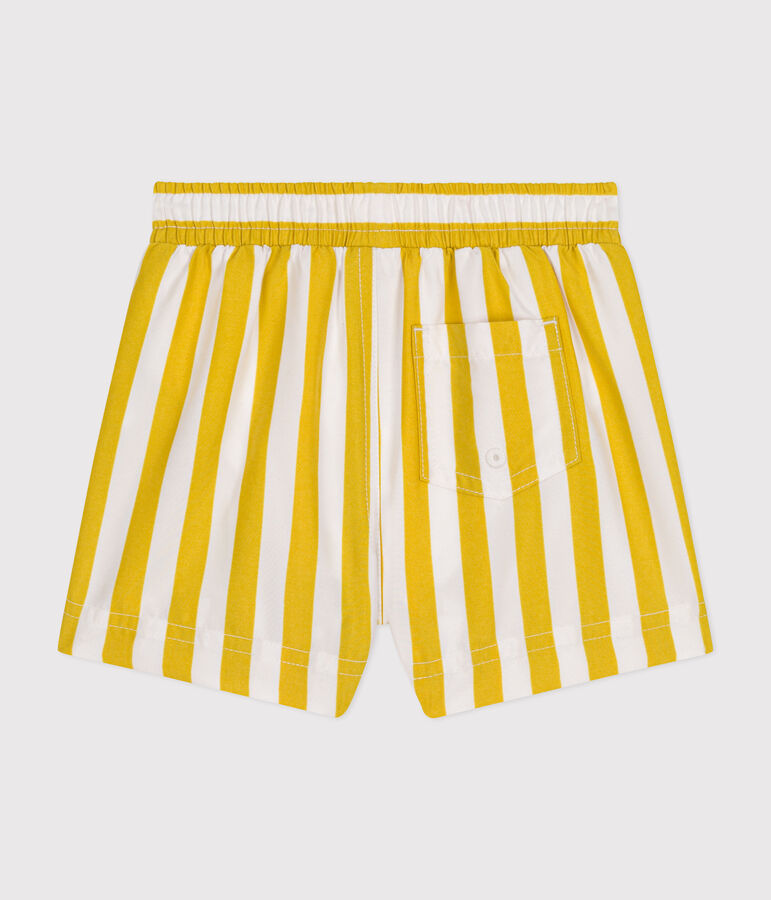 Pantal&oacute;n corto de ba&ntilde;o para beb&eacute; blanco/amarillo