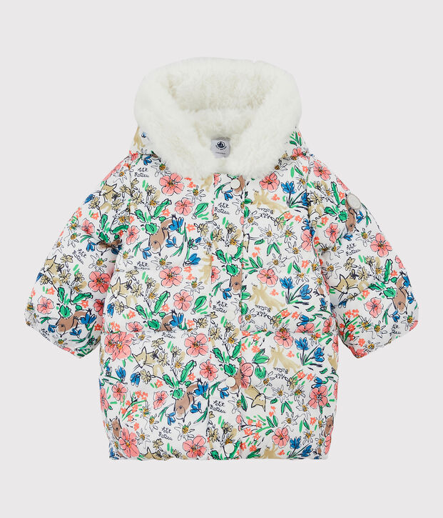 Chaqueta acolchada para beb&eacute;. blanco/multicolor