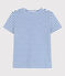 La camiseta RECTA de algodón con cuello redondo para mujer blanco MARSHMALLOW/azul PERSE