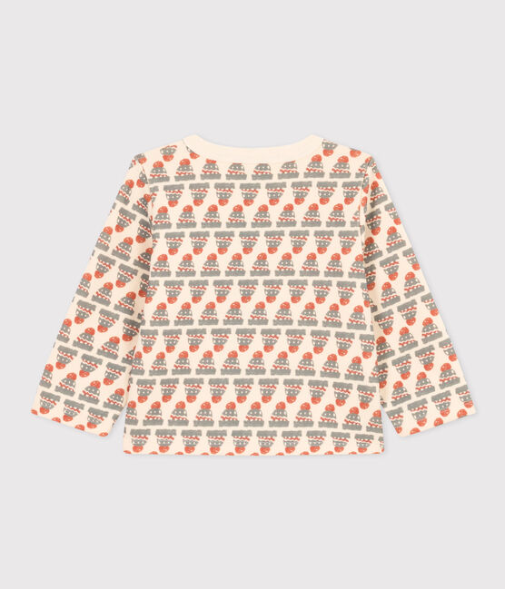 Cárdigan de punto jersey grueso con estampado de bebé blanco AVALANCHE/ MULTICO