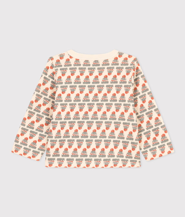 C&aacute;rdigan de punto jersey grueso con estampado de beb&eacute; crudo/multicolor