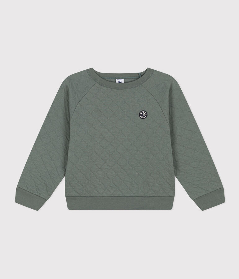 Sudadera de tejido t&uacute;bico acolchado de ni&ntilde;o verde
